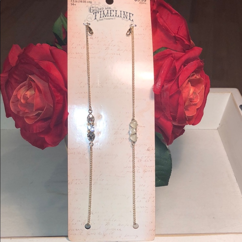 NWT set of 2 gold time bracelets